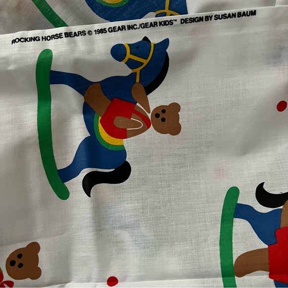 Rocking Horse Bears Baby Crib Sheet - Picture 2 of 7